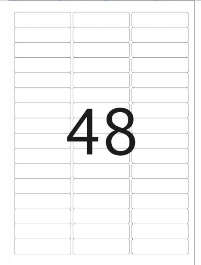 Removable Labels A4, 63,5 x 16,9 mm, White (10005)