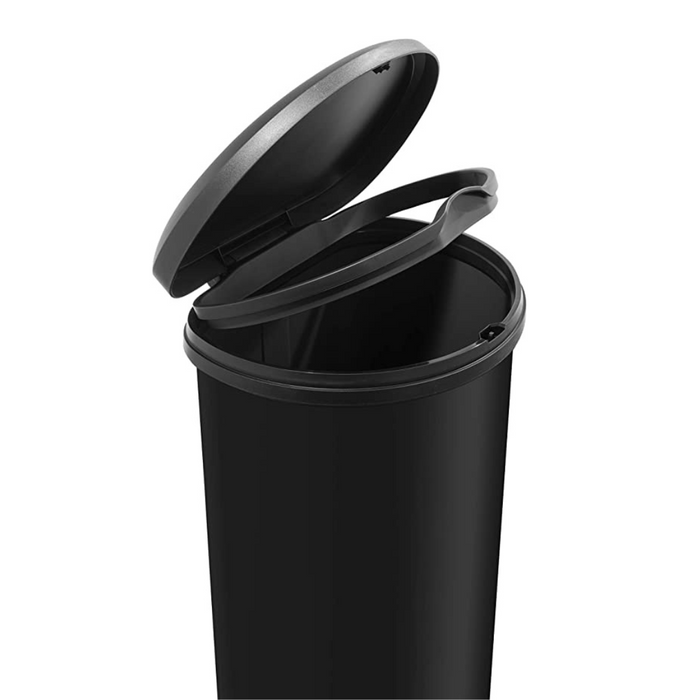 40L Deco Push Bin Black