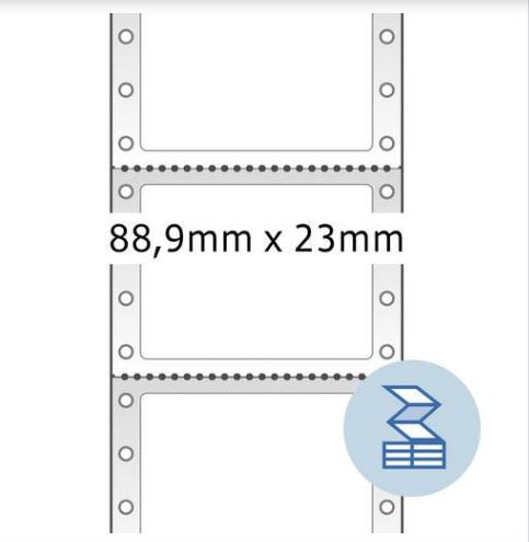 Continuous computer labels, 88,9 x 23,0 mm, 1 row, white, permanent adhesion (8210)
