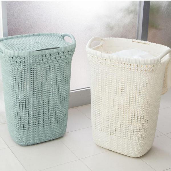 Knit Laundry Hamper 57L with lid