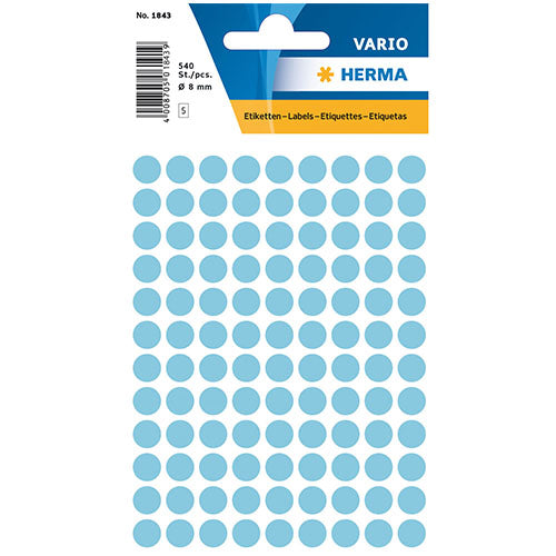 Multi-purpose Labels Round 8mm Blue (1843) — The Home Shoppe