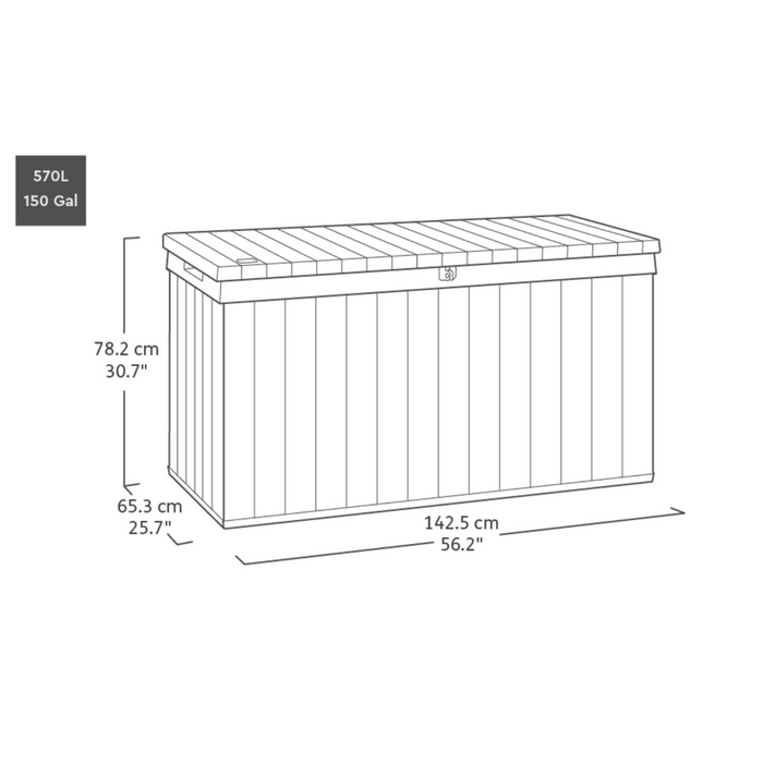 Darwin Deck Box 570L Graphite (FREE DELIVERY)