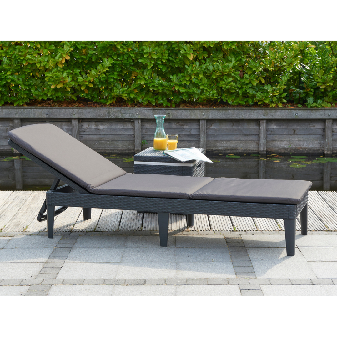 Keter Allibert Jaipur Outdoor Sun lounger chair waterproof Graphite