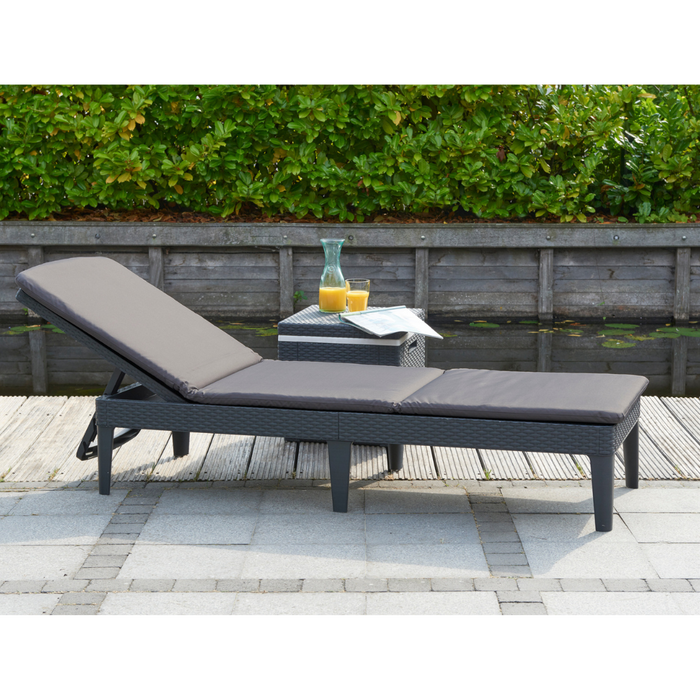 Jaipur Sun lounger Graphite with Cushion