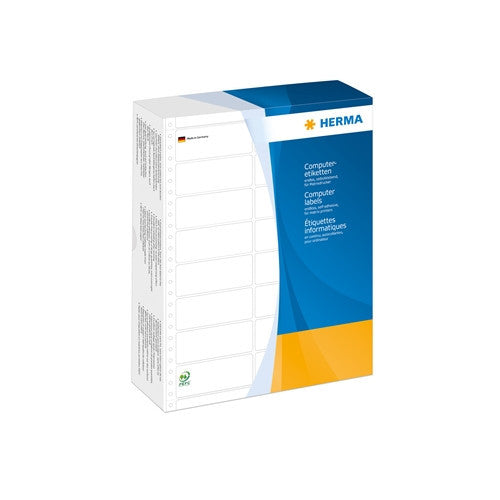 Continuous computer labels, 101,6 x 35,7 mm, 2 rows, white, permanent ...