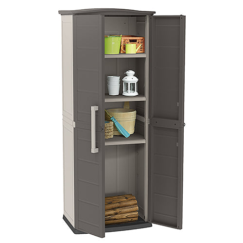Keter Boston Outdoor Tall Cabinet Waterproof Plastic Storage The