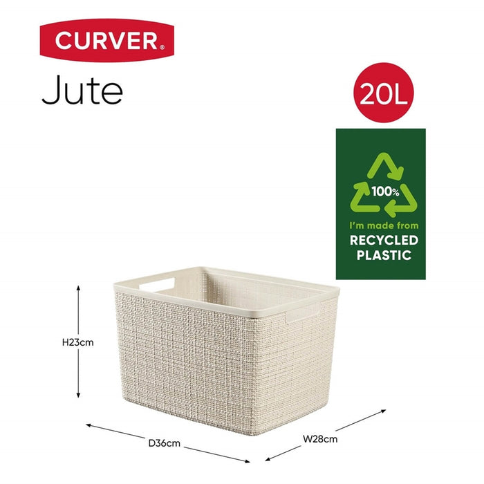 Jute Large Basket 20L Off White