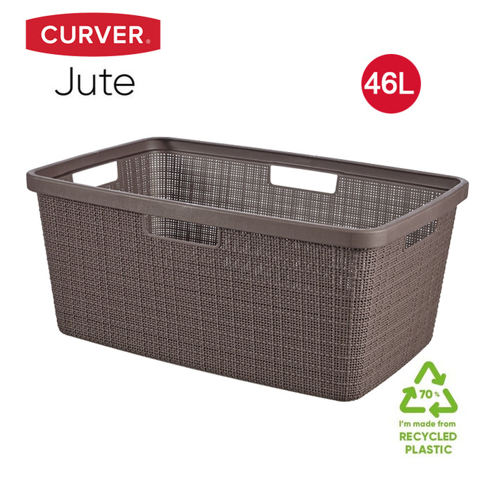 Jute Laundry Basket 46L Peppercorn