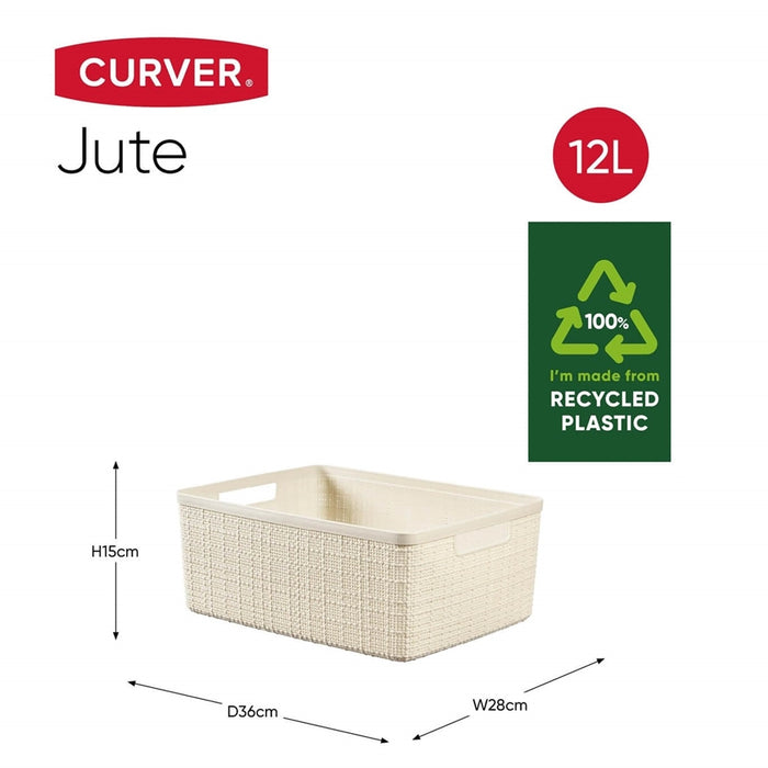 Jute Medium Basket 12L Off White