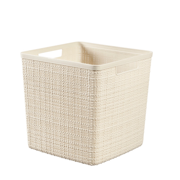 Jute Storage Basket Cube 17L Off White