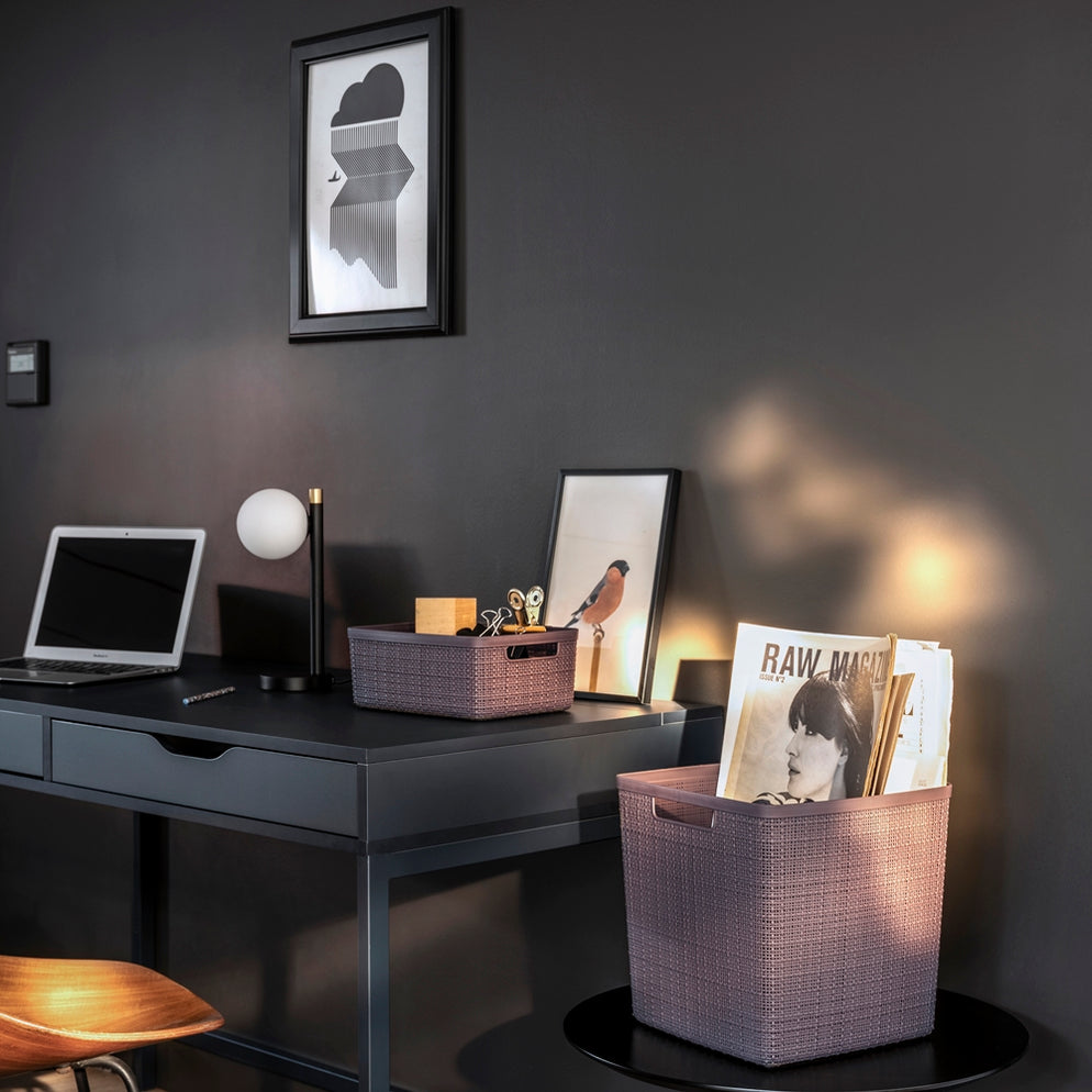 Curver Jute Small Basket Plastic Storage Box 5L Peppercorn — The Home