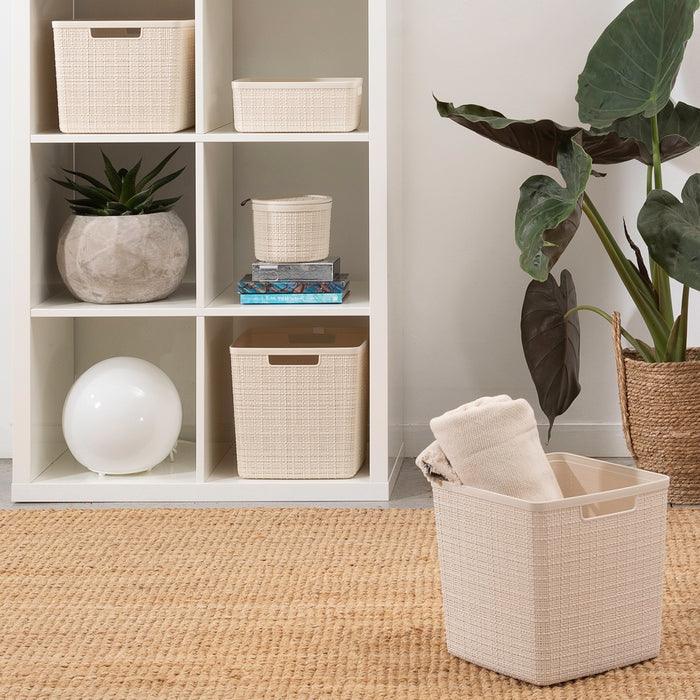 Jute Storage Basket Cube 17L Off White