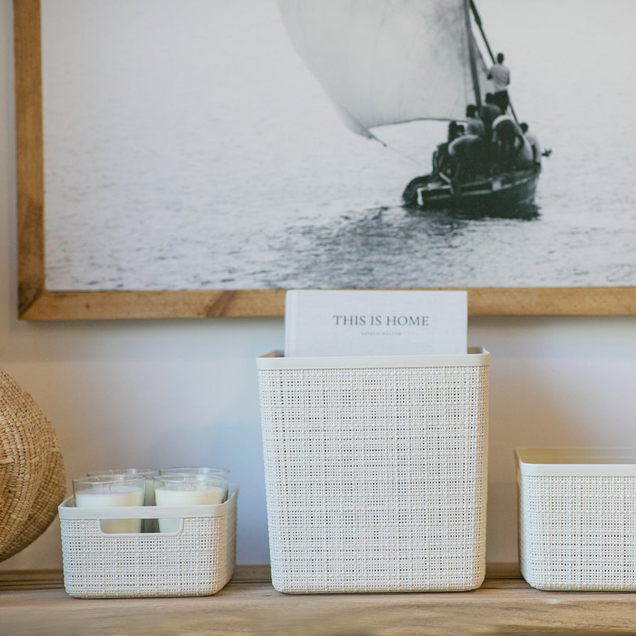 Curver Jute Small Basket Plastic Storage Box 5L Off White — The Home Shoppe