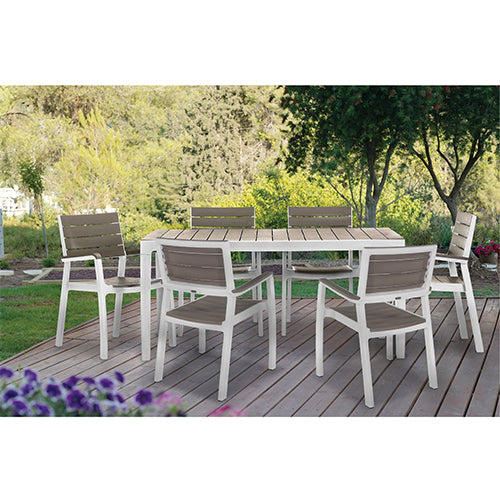 Keter Harmony Outdoor Table White / Cappuccino  (With White legs)