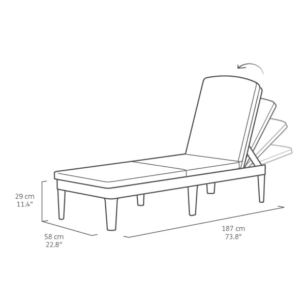 Jaipur Sun lounger Graphite