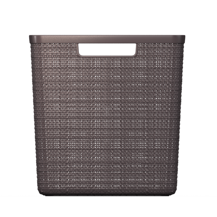 Jute Storage Basket Cube 17L Peppercorn