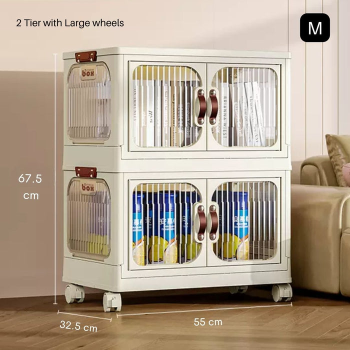 Stackable Foldable Storage Cabinet with wheels - Medium
