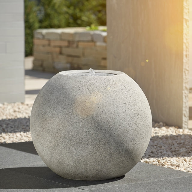 Maicao Round Water Fountain Granite Grey | Black Stone (3 Sizes)