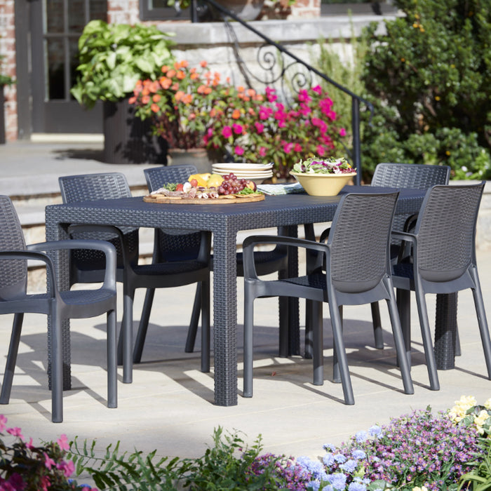 6 Bali Chairs and Melody Outdoor Table Set