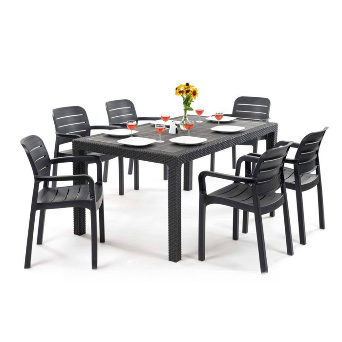 Melody Table & Tisara Chair Outdoor Dining Table Set