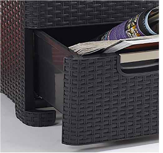 Rattan Style 4 Drawer