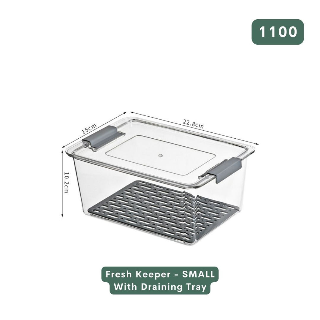 TerraFresh Fresh Keeper Food Storage Box With lid and divider Fridge ...