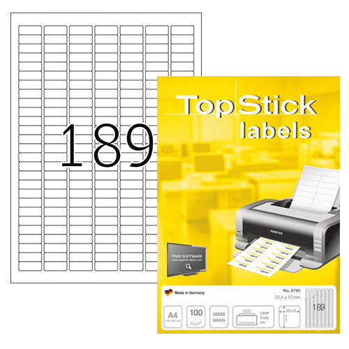 Top Stick Labels 25.4 x 10mm (8780)
