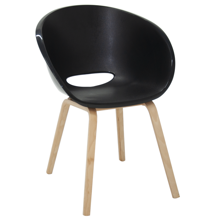 Elena Wood  Chair Base Black