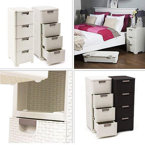 Rattan Style 4 Drawer
