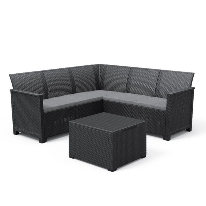 Elodie Corner 5 Sofa Set Graphite (AS IS: CLEARANCE)