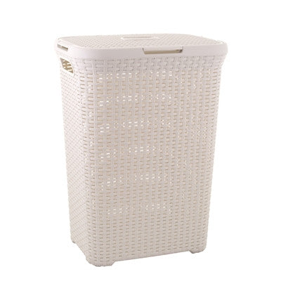 Rattan Style Rect Slim Laundry Hamper 40L