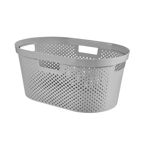 Infinity Laundry Basket Dots 40L Grey
