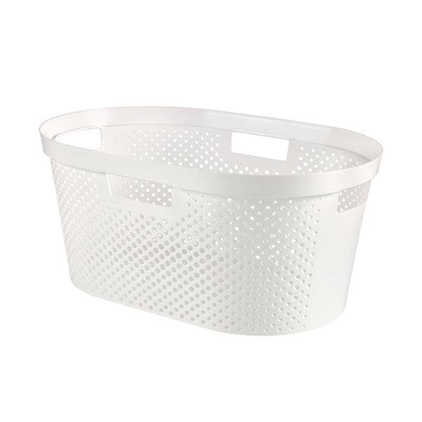 Infinity Laundry Basket Dots 40L White