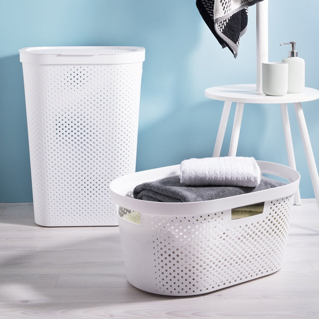 Infinity Laundry Basket Dots 40L White