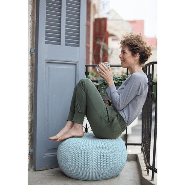 Cozy Pouf Ottoman Patio Set Cloudy Grey