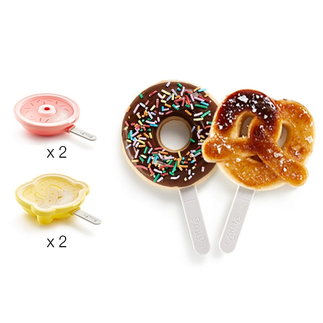 2 Donuts & 2 Prezel Popsicles Set