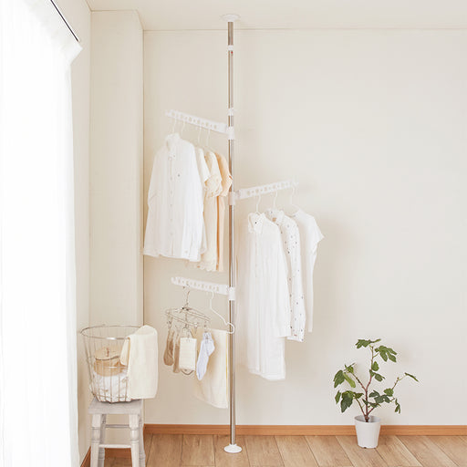 Pole rack for clothes shop