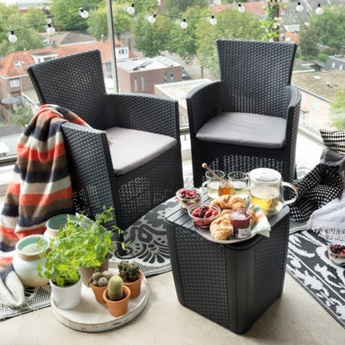 Keter iowa sales bistro set graphite