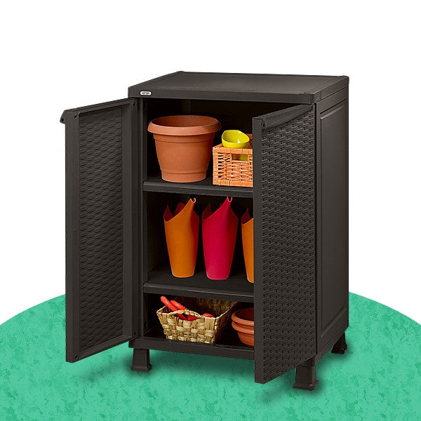 Keter Rattan Wall and Base with Legs Cabinet