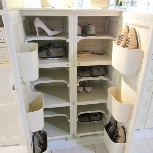 Shoe Cabinet 12 Shelves + 6 Side Pockets 2 Doors