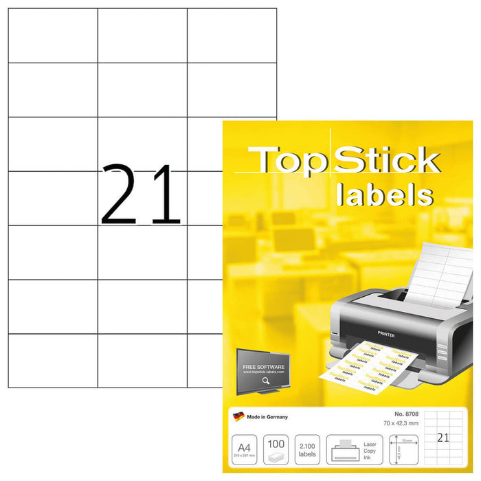 Top Stick Labels 70 x 42.3mm (8708)