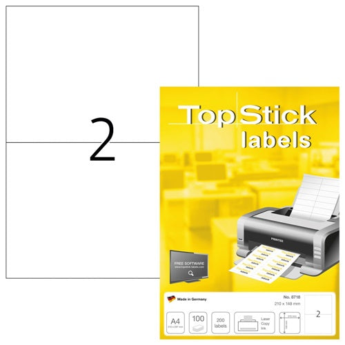 Top Stick Labels 210 x 148mm (8718)