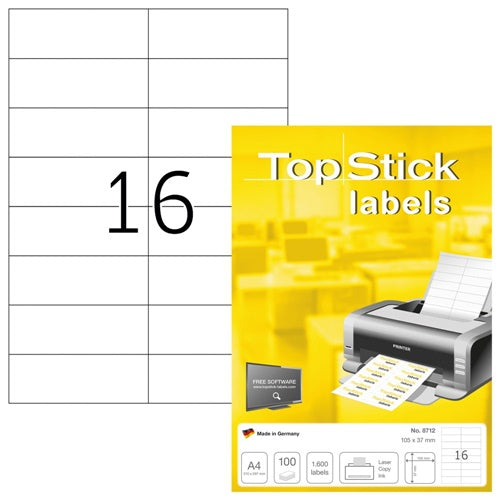 Top Stick Labels 105 x 37mm (8712)