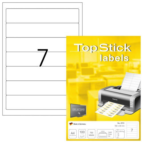Top Stick Labels 192 x 38mm (8721)