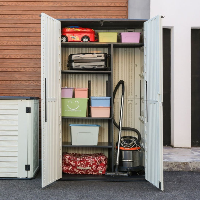 Mason Outdoor Tall Multipurpose Storage Shed + Shelf (FREE ASSEMBLY)