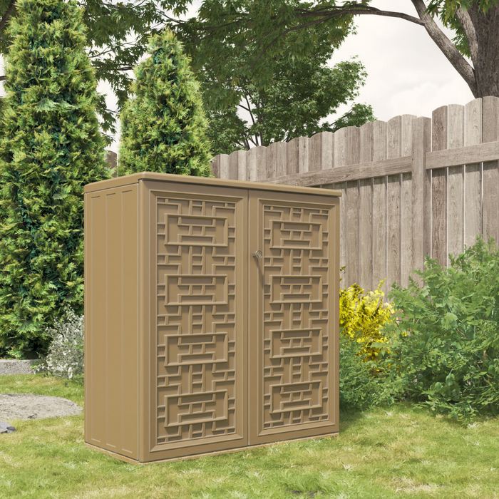 Multipurpose Waterproof Outdoor Storage Shoe Cabinet Brown The