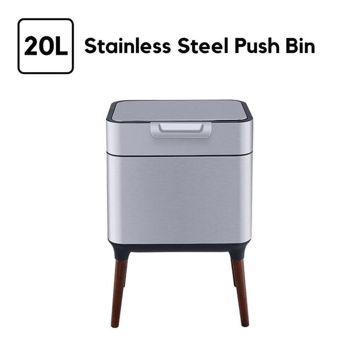 Yubin Stainless Steel Press Bin with legs (Multiple Sizes)