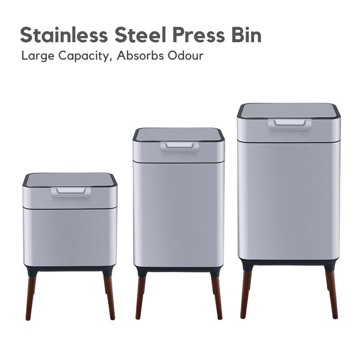 Stainless Steel Press Bin with legs (Multiple Sizes)