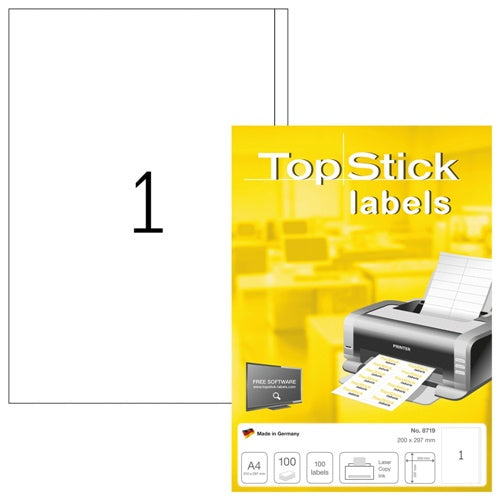 Top Stick Labels 200 x 297mm (8719)