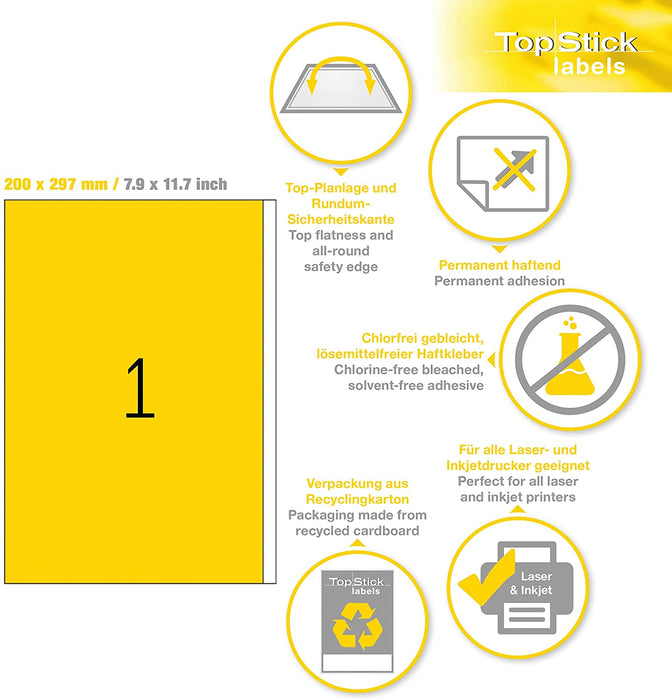 Top Stick Labels 200 x 297mm (8719)